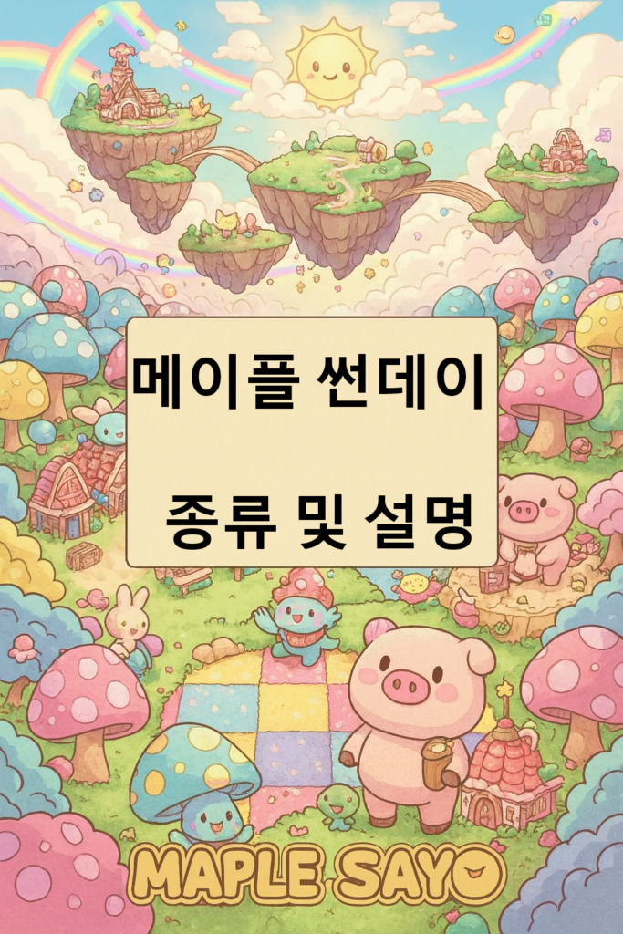 메이플스토리 썬데이 메이플 종류 및 혜택 정리 가이드 이미지